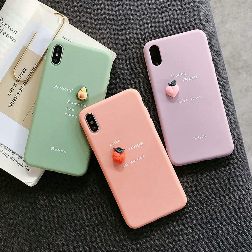 iPhone 12 mini 11 pro max E 2020 Xs Max/Xr/X/8/7/6/6S Plus Ốp Điện Thoại Silicone Mềm In Hình Quả Bơ 3d Cho