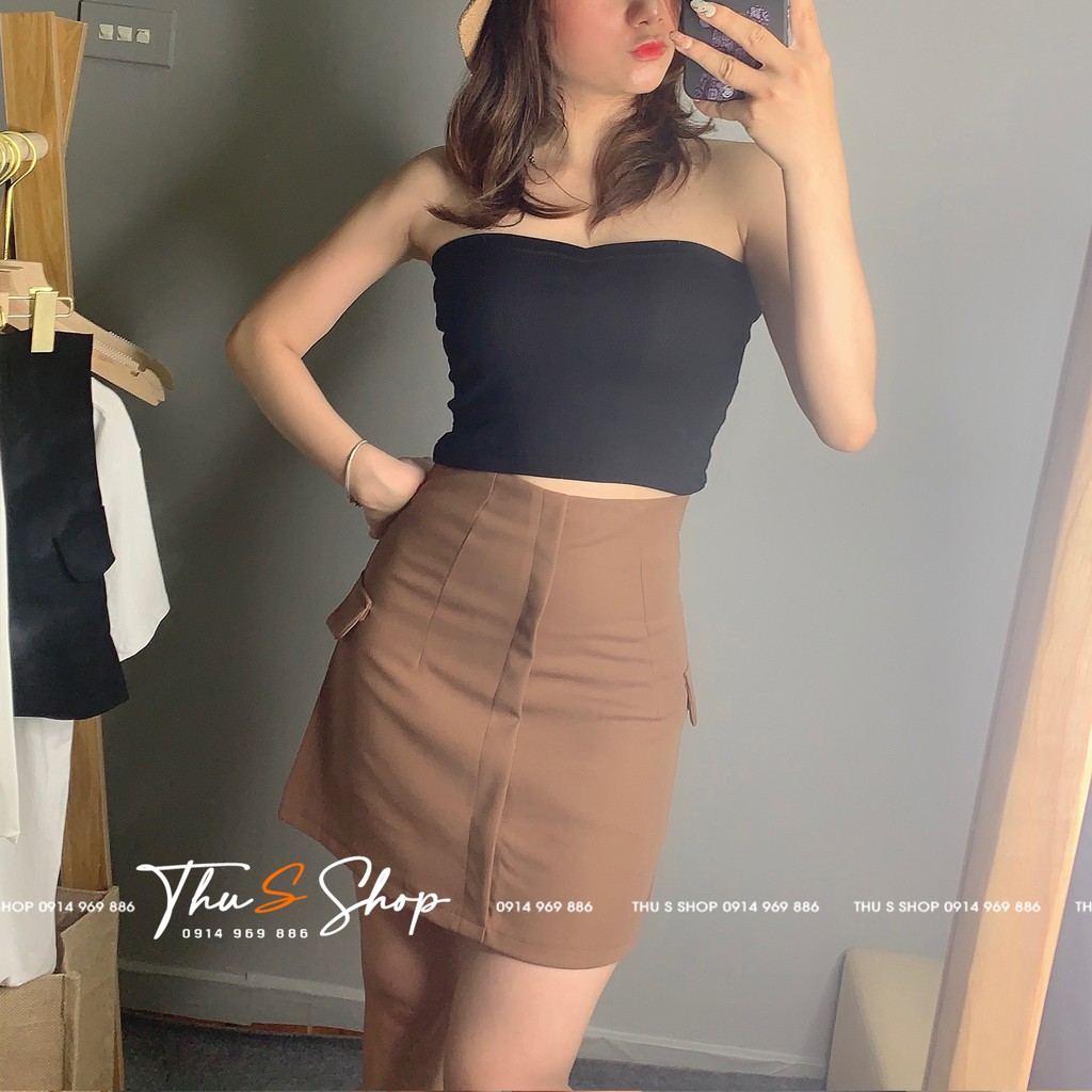 Chân váy chữ A cạp lưng cao ôm eo, Váy 2 túi sườn tôn dáng có lót trong chống lộ | BigBuy360 - bigbuy360.vn