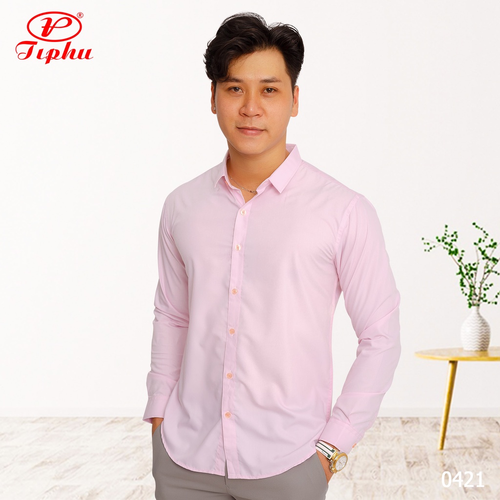 Áo sơ mi nam màu vàng pastel, thương hiệu cao cấp Amazing, dáng body slim fit không túi, style Hàn Quốc trẻ trung