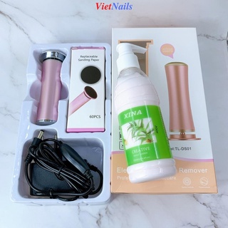 Máy chà gót chân tl-ds01 kèm 60 miếng nhám thay thế và tặng 1 chai mềm da
