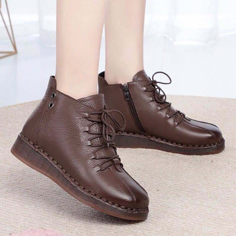 bốt cổ thấp da thật cho lứa tuổi trung niên trong lót lông cực êm chân | BigBuy360 - bigbuy360.vn