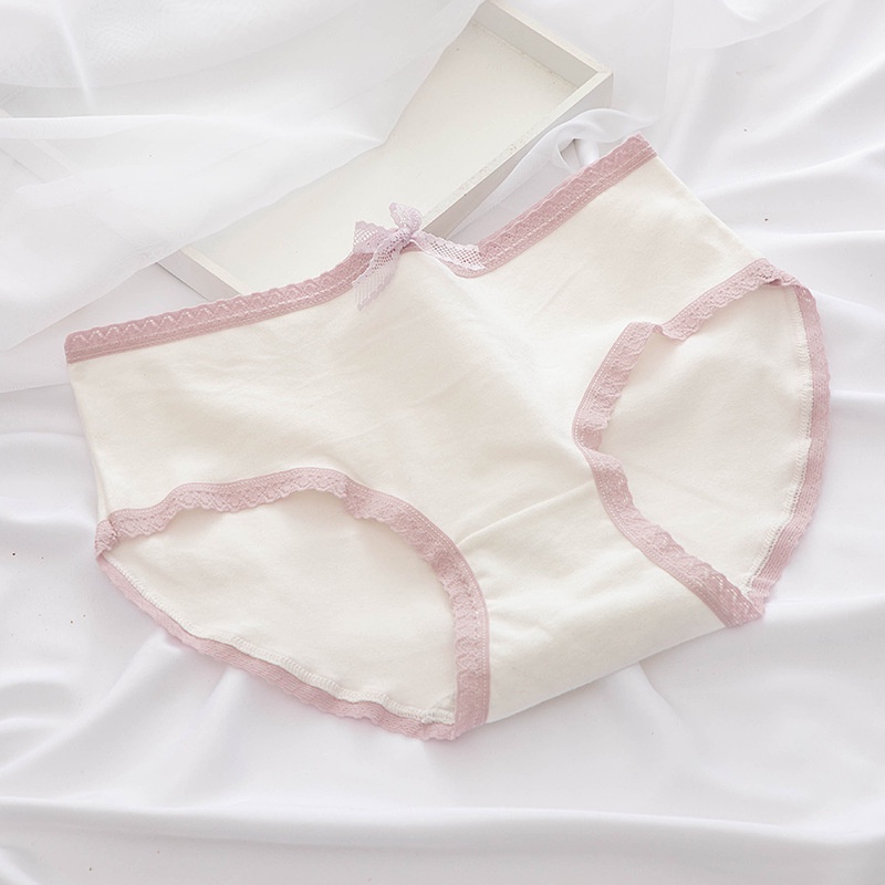 Quần lót nữ phối viền ren nhiều họa tiết đính nơ gợi cảm đáy quần 100% cotton thoáng khí thấm hút ẩm NORICHIP.
