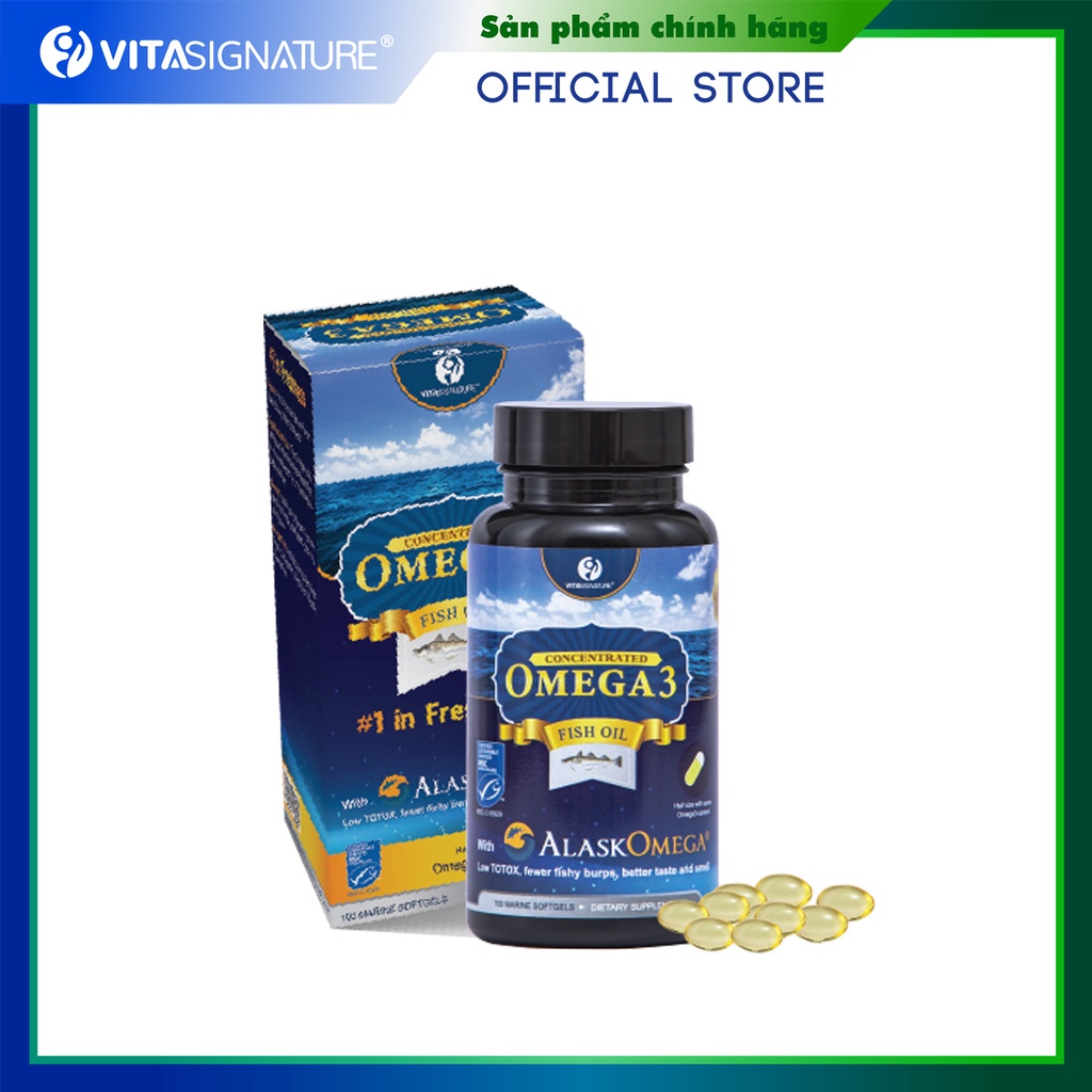 Viên Dầu Cá Omega 3 Fish Oil Chính Hãng Từ Đức AlaskOmega Giúp Phát Triển Trí Não, Sáng Mắt, Hỗ Trợ Ngủ Ngon 60 Viên