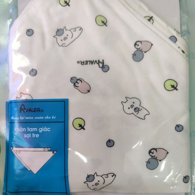 Khăn yếm tam giác sợi tre Avaler cho bé trai, bé gái nhiều mẫu