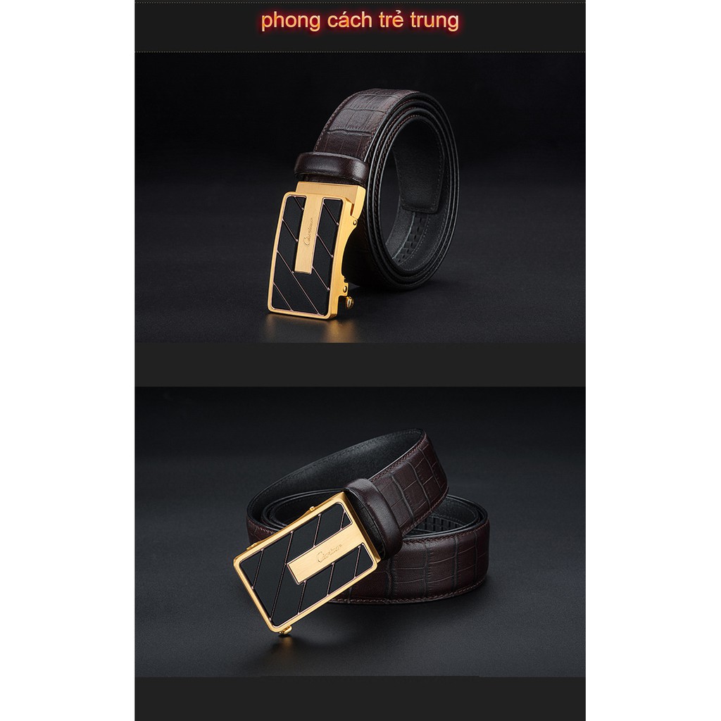HÀNG HIỆU/Thắt Lưng Da Nam Khóa Tự Động Cao Cấp Dây Nịt Nam Da Bò 100% Chính Hãng Ciartuar Mầu Vàng Bạc Nam Tính... | BigBuy360 - bigbuy360.vn