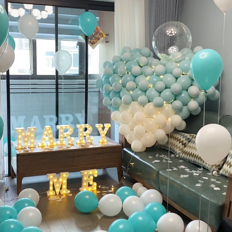 Set 100 Bong Bóng 5 Inch 30 Inch Hình Trái Tim Xinh Xắn Trang Trí Tiệc