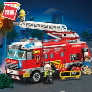 Đồ chơi xếp hình Qman 2807 - Ô tô cứu hỏa