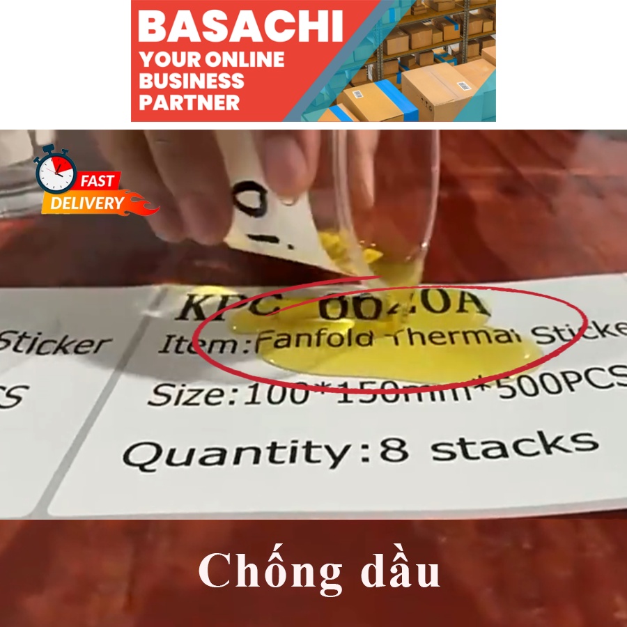 Giấy In Nhiệt BASACHI decal nhiệt tem nhiệt tự dính hóa đơn A7  cho máy in nhiệt