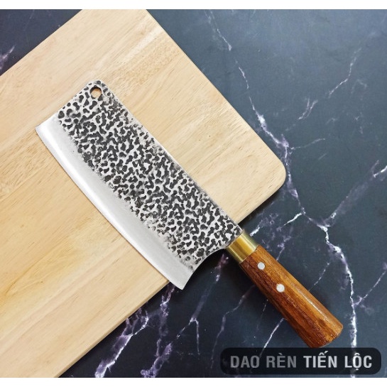 Bộ 3 Dao Nhà Bếp Rèn Từ Thép Nhíp Dập Vân 2 Mặt - Cán Cẩm Chỉ Cao Cấp