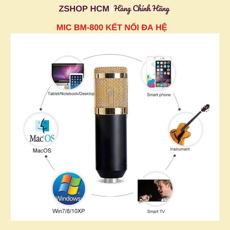 Micro Thu Âm [FREESHIP] Mic Livestream Không Cần Soundcard, Mic Karaoke Sống Động Bass Đỉnh