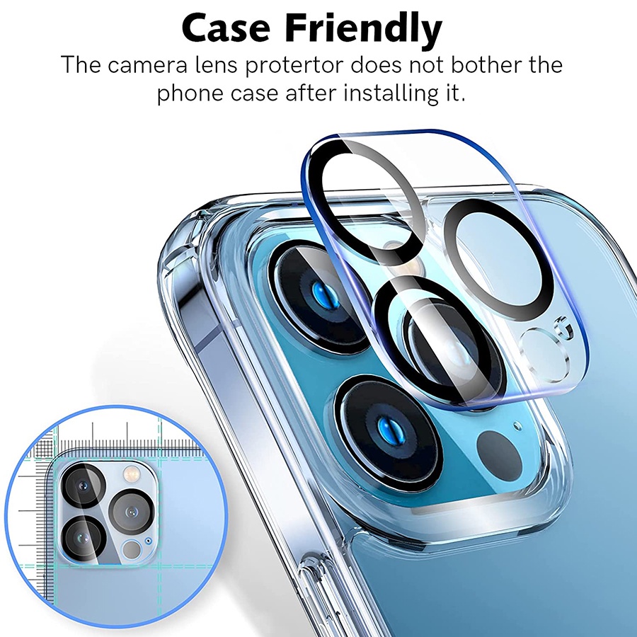 Kính cường lực bảo vệ ống kính camera cao cấp cho iPhone 13 12 Pro Max 11 Pro Max