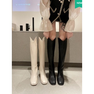 [ Sẵn đủ sz đen 35-39, be 37-39] Boot cao bồi cổ V gót vuông , hàng loại 1 đế 3 lớp cực chắc chắn | BigBuy360 - bigbuy360.vn