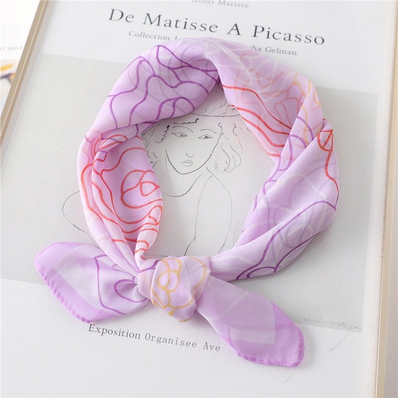 Khăn voan vuông in hình hoa size 65x65cm