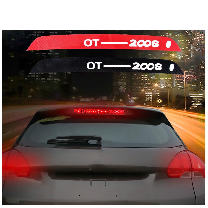 Miếng Dán Đề Can Trang Trí Đèn Phanh Xe Hơi Họa Tiết Sợi Carbon Màu Đen Cho Peugeot 2008