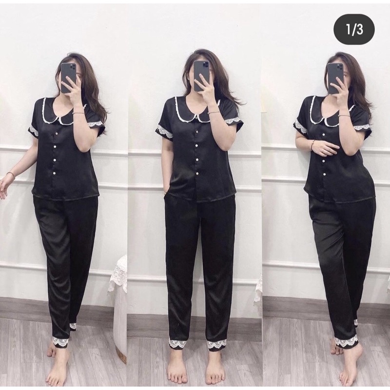 Set kẻ đen ren