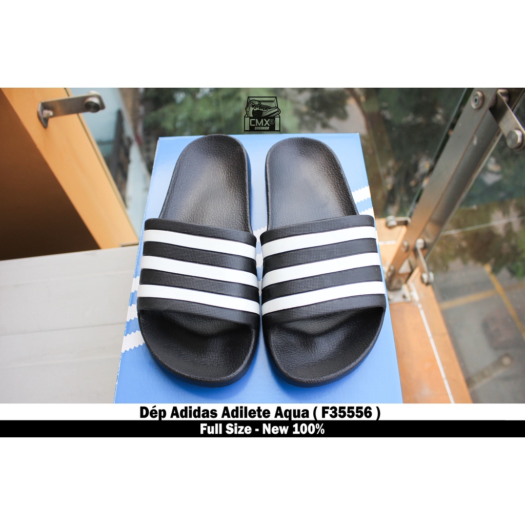 [ HÀNG CHÍNH HÃNG ] Dép Adidas Adilete Aqua Slides All Black/ White ( F35543 - F35550 ) - REAL AUTHETIC 100%