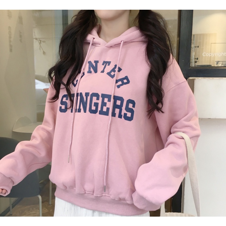 Áo hoodie nữ dài tay trong lót lông năng động trẻ trung phong cách ulzzang Hàn Quốc | BigBuy360 - bigbuy360.vn