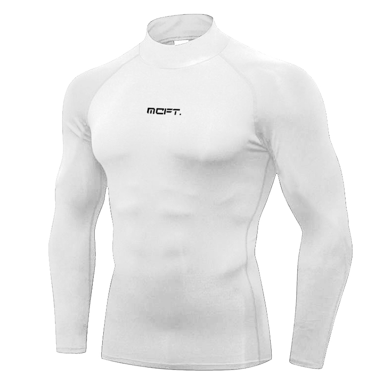 Men's Gym Brand Casual Clothing Fitness Breathable Autumn and Winter Fashion Trend Middle Collar Long Sleeve Slim Sports T Shirt