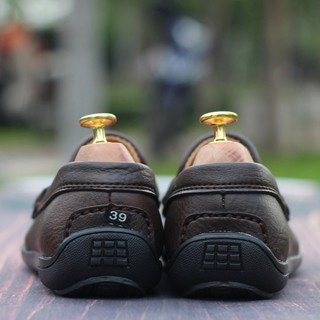Giày Lười Plo Nâu Phong Cách [+1 Đôi Tất]
