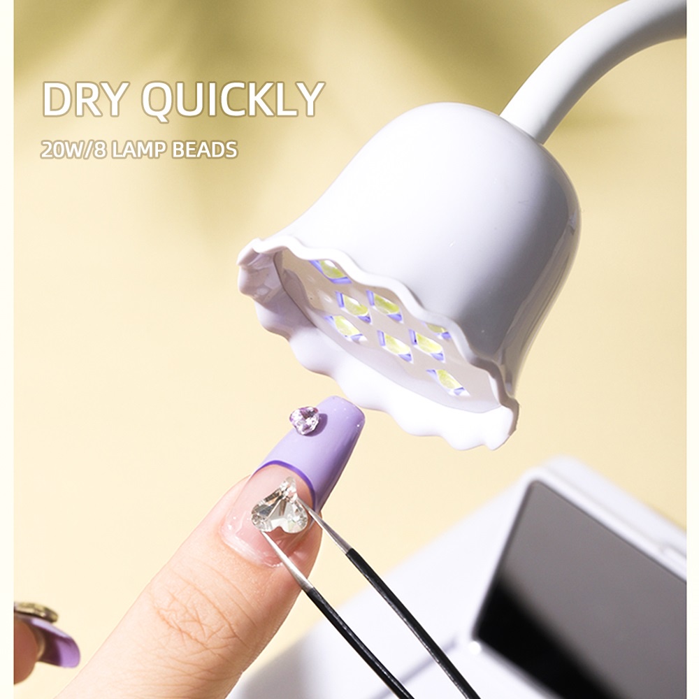 Đèn sấy khô sơn móng tay FOREVERLILY UV LED 360 độ có dây cáp USB dễ dàng điều chỉnh tiện lợi