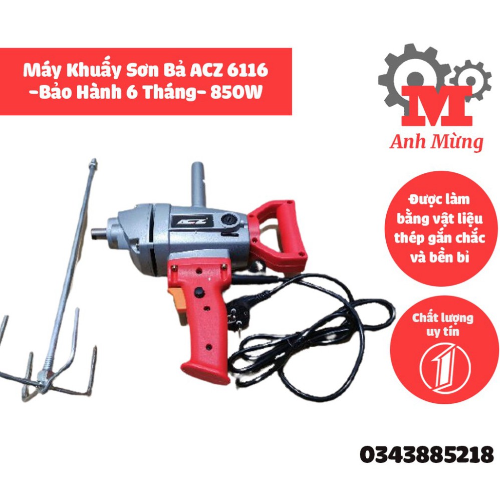 Máy Khuấy Sơn Bả ACZ 6116 -Bảo Hành 6 Tháng-Công Suất 850W