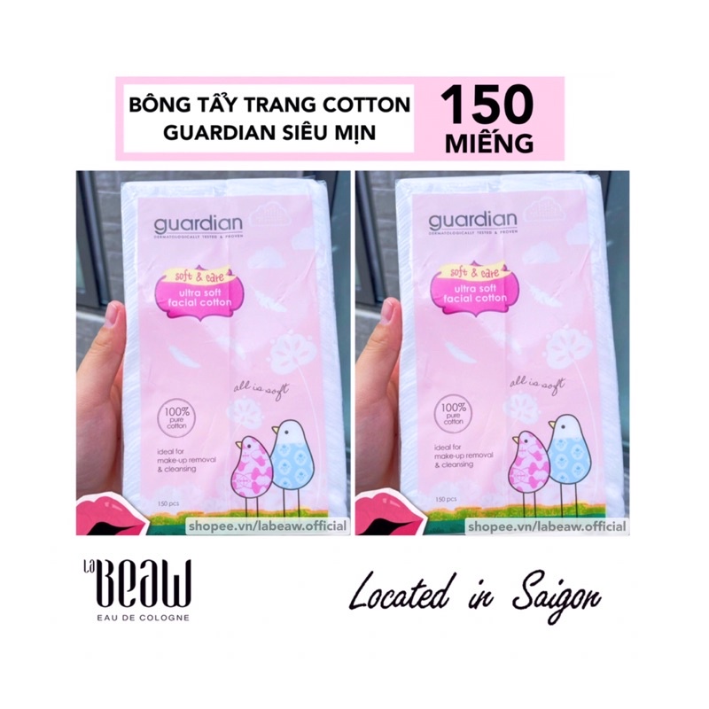 Bông tẩy trang GUARDIAN 150 miếng (thấm hút tốt hơn bông tẩy trang Cotton Pads)