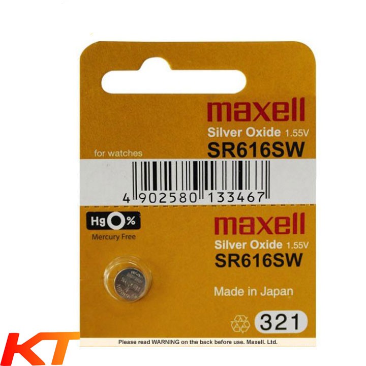 2 PIN SR616, SR616SW, 321 1.55V MAXELL PIN ĐỒNG HỒ.