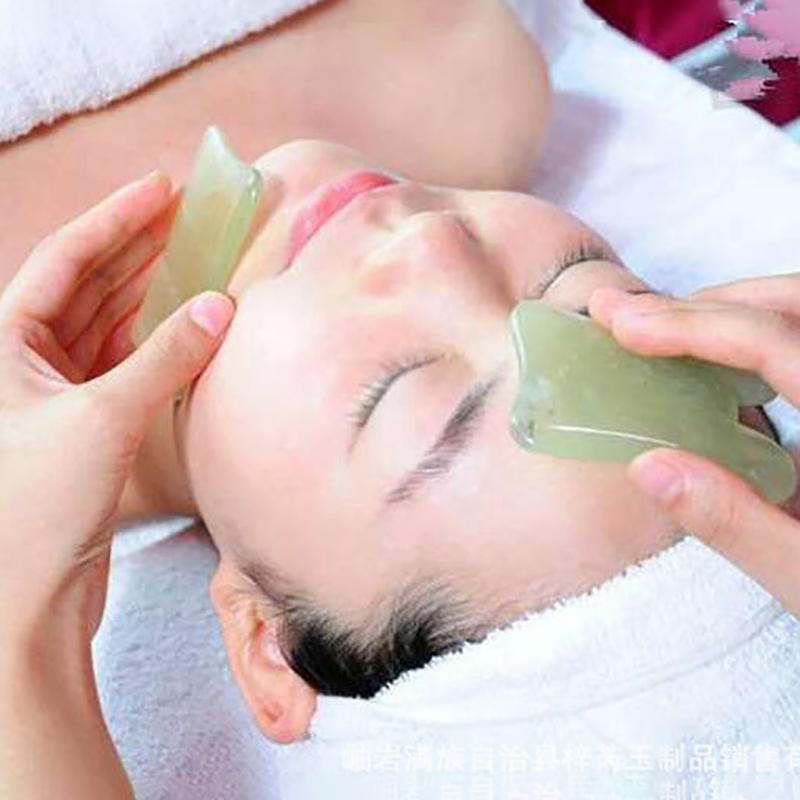 Xhvn Natural Jade Stone Guasha Massage Tool SPA Massager Scraping Body Beauty Glory