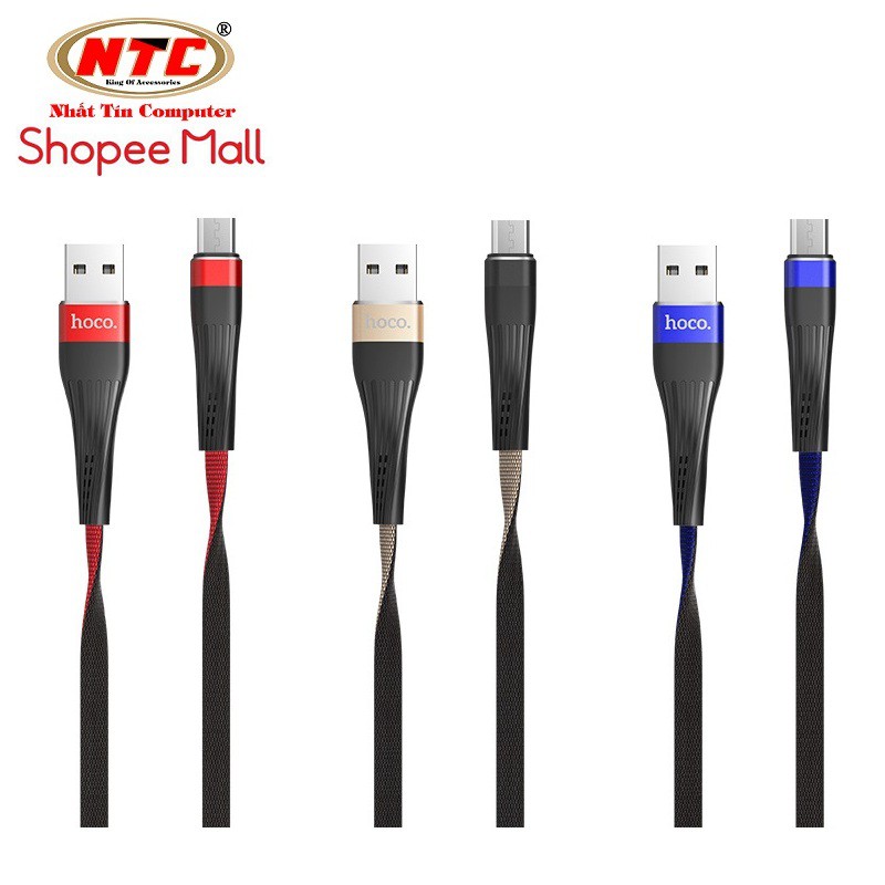 Cáp sạc và truyền dữ liệu Hoco U39 cổng microUSB 2.4A (dài 1.2M - hỗ trợ sạc nhanh) - Hãng phân phối chính thức