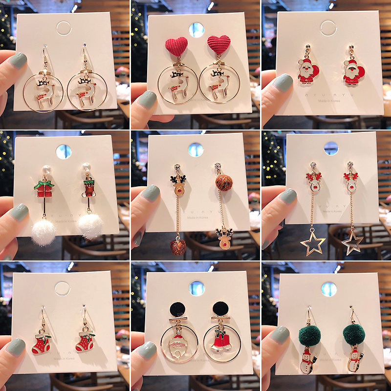Bông Tai Hình Ông Già Noel Xinh Xắn Theo Phong Cách Hàn Quốc
