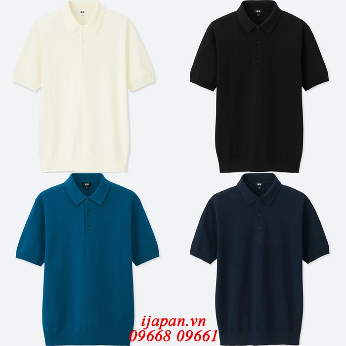 ÁO Mông Tơ Ghi  POLO UNIQLO WASHABLE KNITTED SHORT