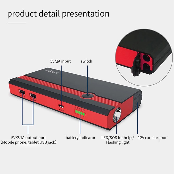 Pin sạc dự phòng 20.000mAh kích nổ Acquy Xe hơi Xiaomi Honeywell Car 12V đề ắc quy oto ô tô chết máy