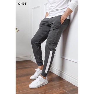 Quần jogger nam phối sọc ngắn