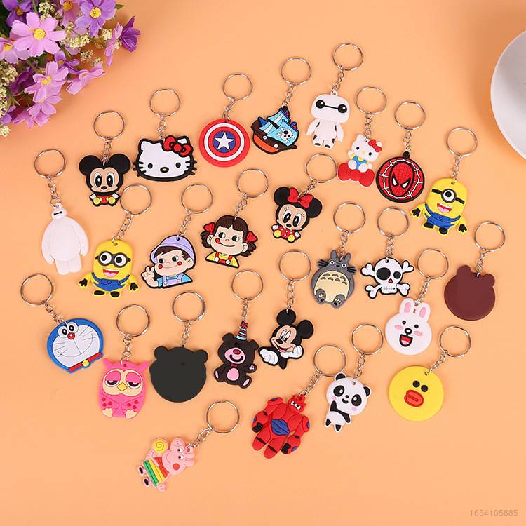 Móc Khóa Nhựa PVC Mềm Hình Doraemon Và Hello Kitty Thời Trang