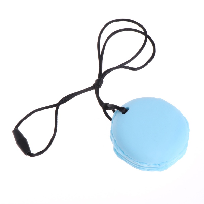 Wmmb Mặt Dây Chuyền Silicone Cấp Nước Mọc Răng Hình Bánh Macaroon Tròn Cho Bé