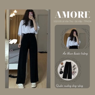Set Basic Áo thun trơn và Quần ống rộng suông - AMORE