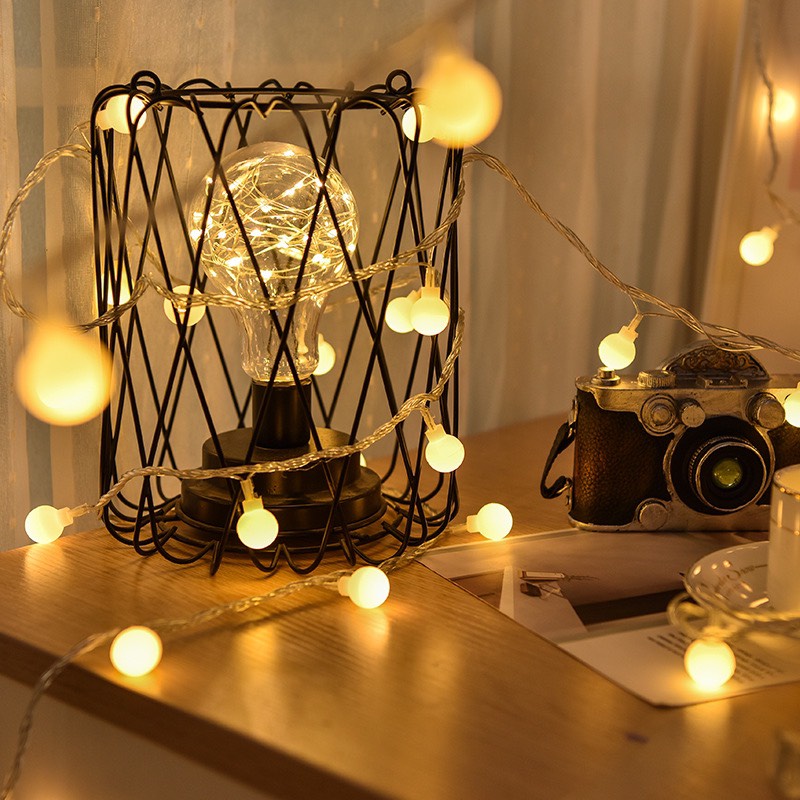 Dây đèn led bóng bi tròn màu vàng nắng đẹp rực rỡ (đủ màu), sang trọng dài 4,5m 30 bóng Store4girls