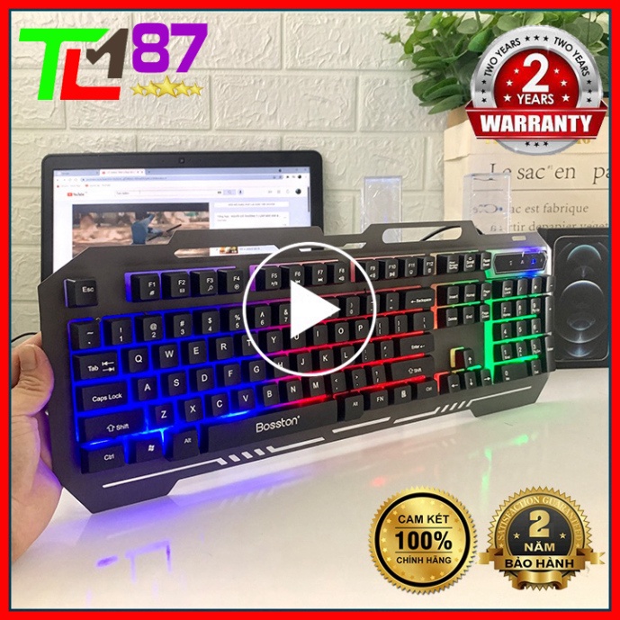 Bàn Phím Máy Vi Tính Laptop Chơi Game BOSSTON K380 LED 7 Màu - Bàn phím Giả Cơ Keyboard Gaming Có Dây