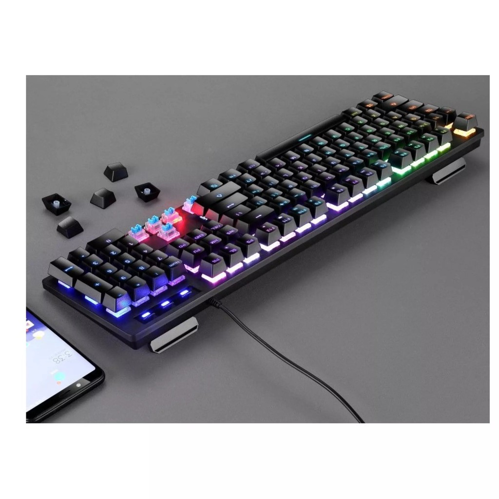 Bàn Phím Cơ Gaming LED 7 Màu Divipard AK911, Bàn Phím Cơ Chuyên Game Divipard AK911 Tích Hợp Led 7 Màu