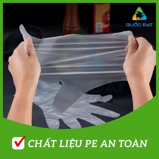 Găng tay nilon dẻo CPE cao cấp, size M (hộp 50 chiếc)