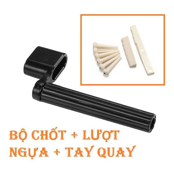 BỘ PHỤ KIỆN GUITAR ACOUSTIC 3 MÓN GIẢM GIÁ CÒN 39K - BỘ CHỐT + LƯỢC NGỰA + TAY QUAY