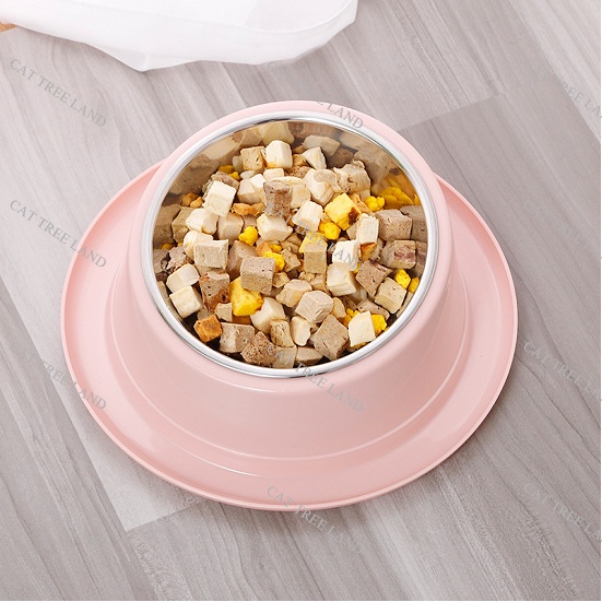 BÁT ĂN CHÓ MÈO KÈM CHÉN INOX, CHỐNG KIẾN, CHỐNG GÙ BẢO VỆ CỘT SỐNG CỔ, CHỐNG TRƯỢT - KHAY ĐỰNG THỨC ĂN THÚ CƯNG