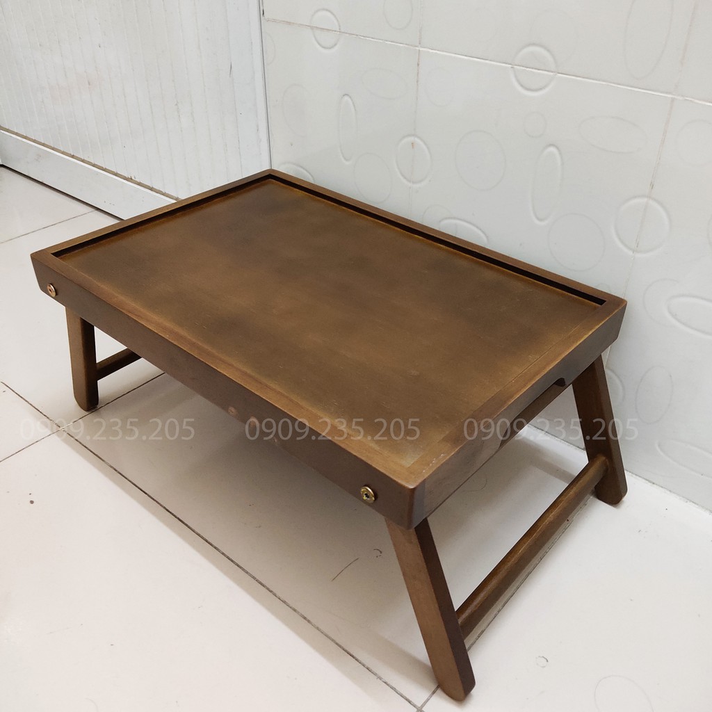 Bàn Ăn Gỗ Mini Bed Tray - Bàn Ăn Gấp Gọn - Bàn Màu Nâu