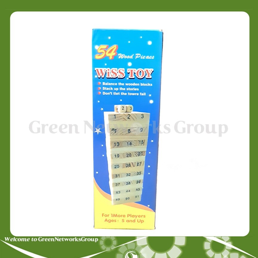 Bộ Trò Chơi Rút Gỗ 54 Thanh Wiss Toy cho bé Greennetworks