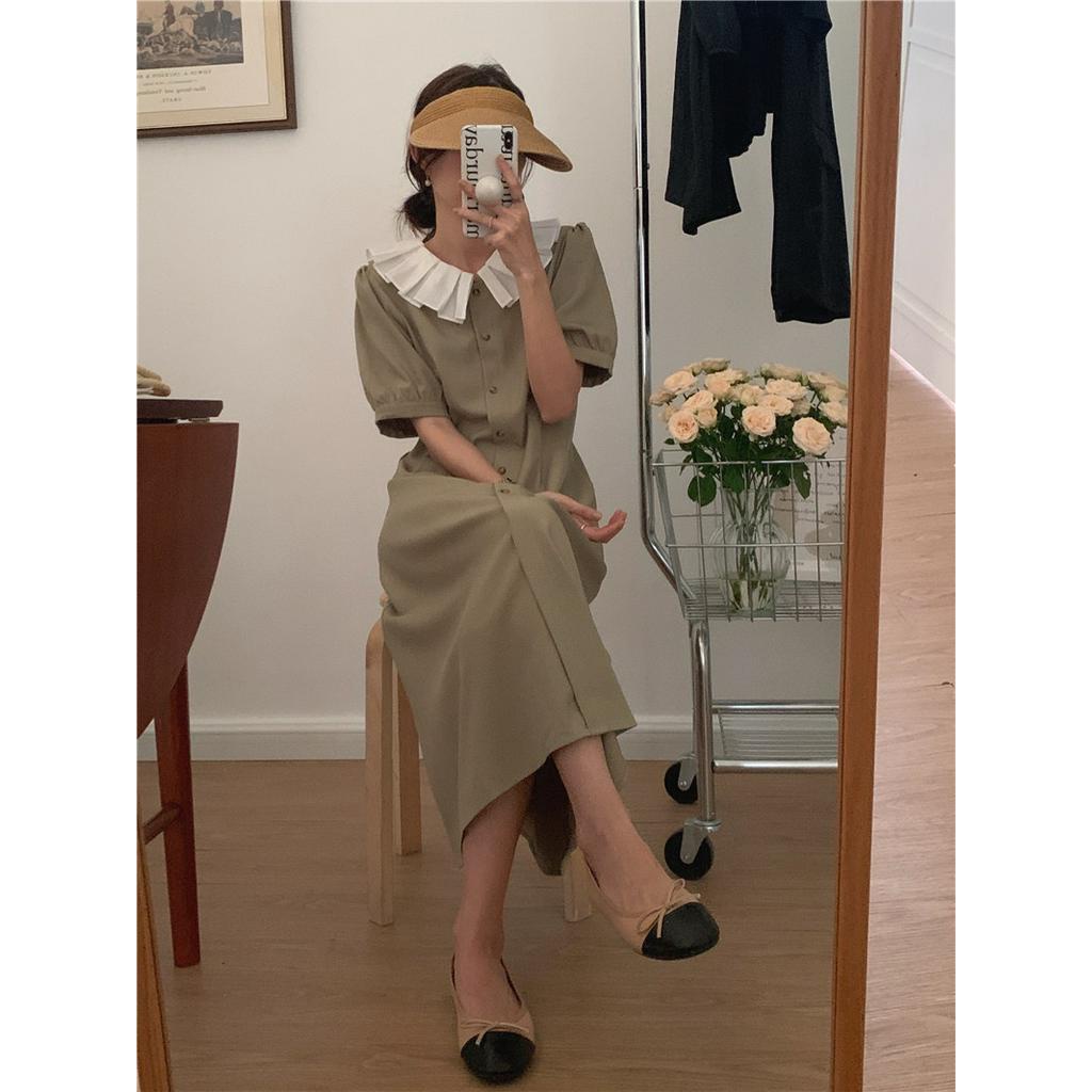 Đầm Midi Tay Ngắn Có Cổ Tháo Rời Được 51779