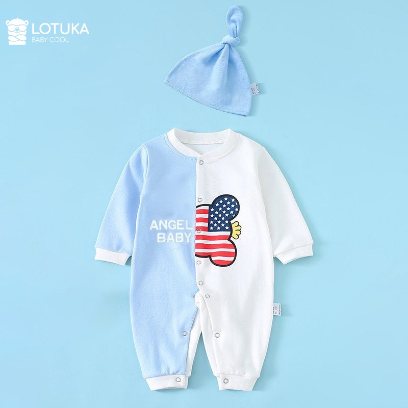 Bộ body Đùi Cộc Tay Lotuka Bé Trai Bé Gái Dễ Thương, Quần Áo Liền Thân Cho Bé Sơ Sinh Vải Cotton Mềm Mịn Size 3-12kg