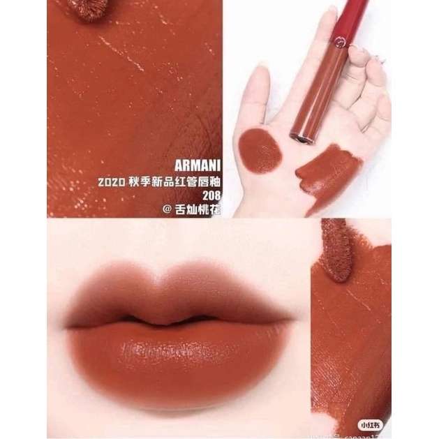 Son Giorgio Armani Lip Maestro minisize màu 208 đỏ trầm và 103 nâu đất