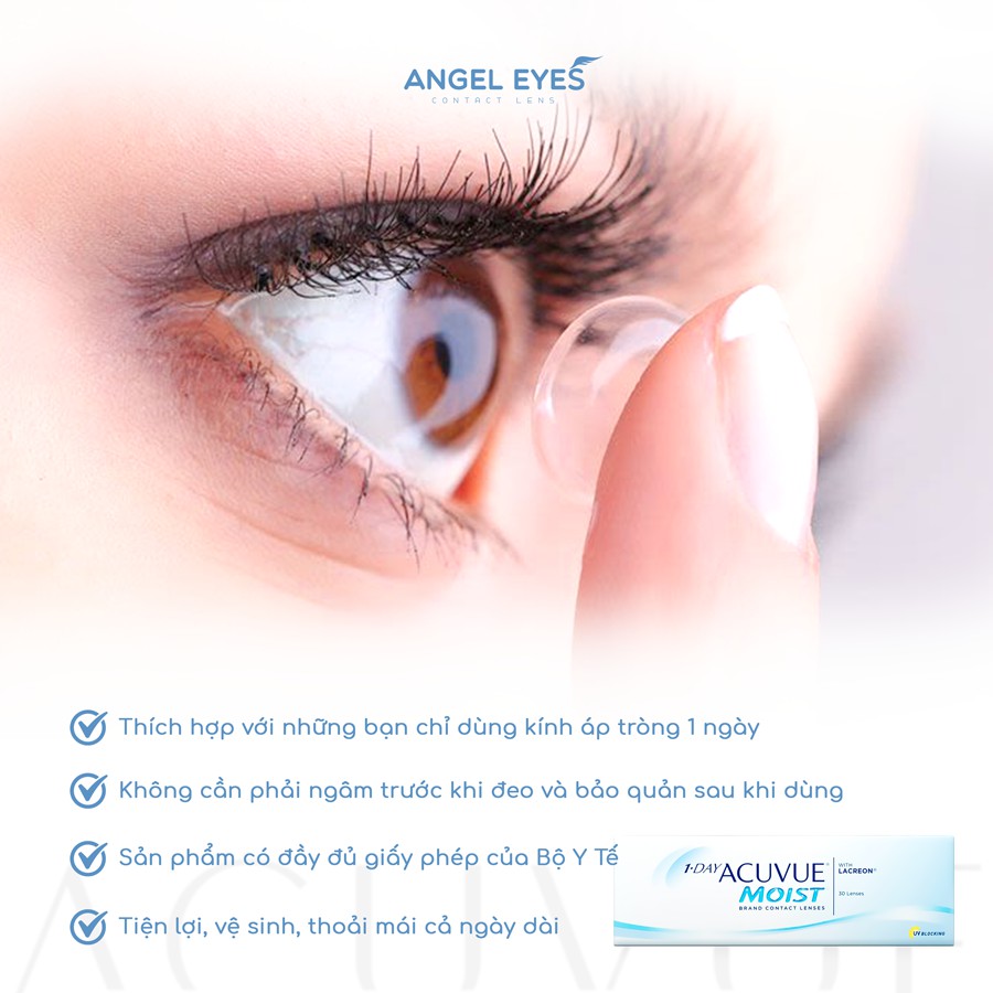 [Chính hãng] Lens trong suốt 1 ngày Angel Eyes Acuvue của Mỹ độ cận 1-10