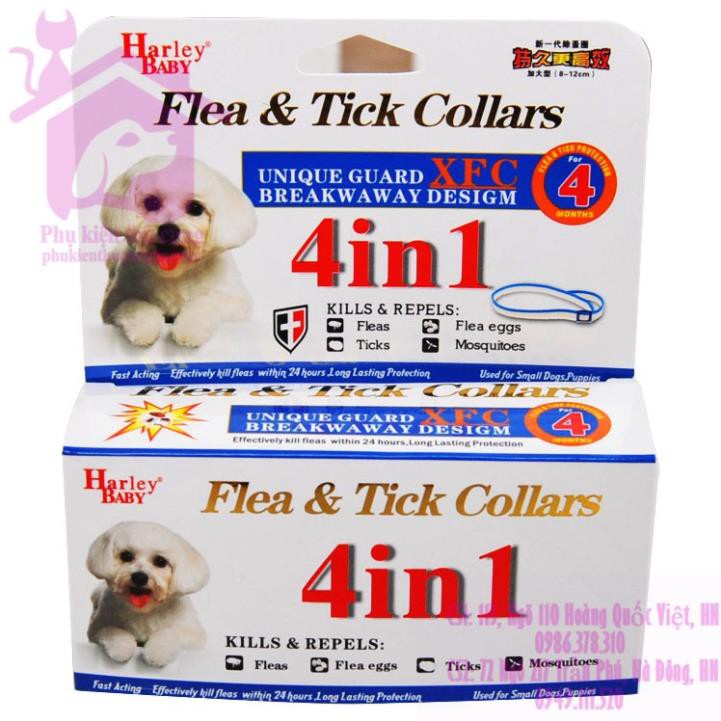 Vòng cổ chống ve rận Harley Baby 4 in 1 dành cho chó mèo - Phụ kiện thú cưng Pet shop Hà Nội