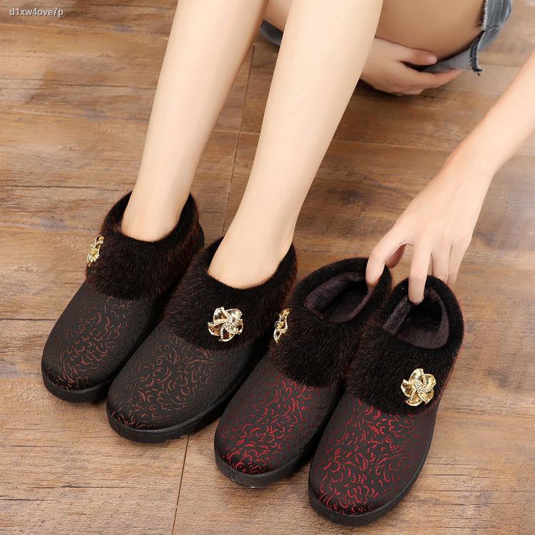 Giày vải bà già mùa đông bắc kinh, nữ đế nhung, ấm áp, mềm chống trơn trượt, các mẹ trung niên và người già, bông | BigBuy360 - bigbuy360.vn